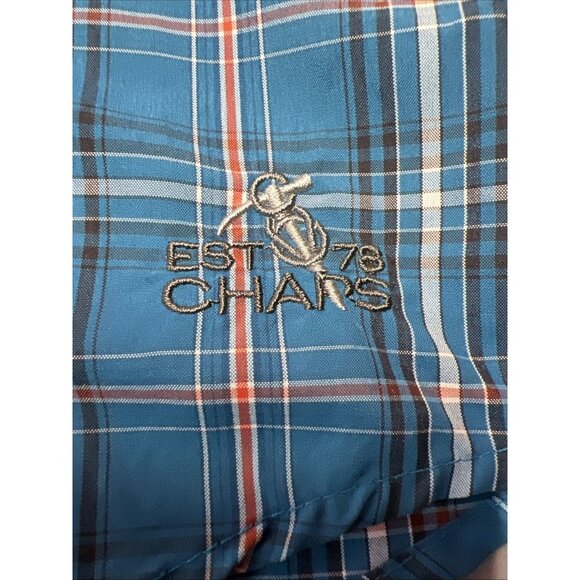 Chaps Blue Plaid Long Sleeve Casual Button Down Men's size 3XL Nylon/Polyester - Picture 6 of 16